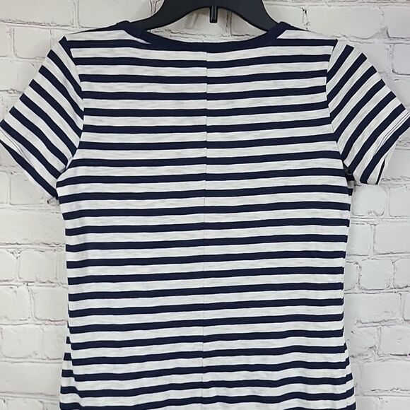 Old Navy Stripe T-Shirt Dress Short Sleeve Casual Knit Nautical Casual Blue XS - Picture 8 of 8
